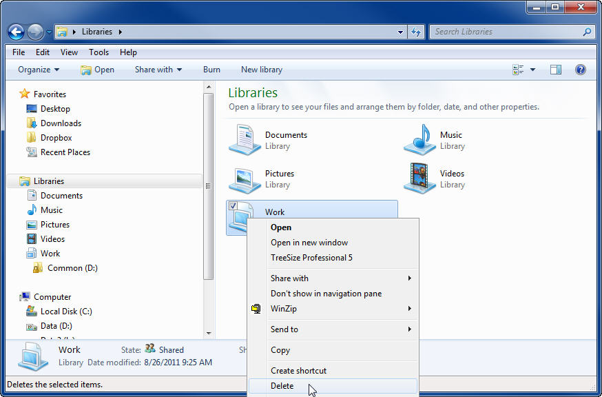 Windows 7 Library Folders