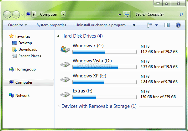Windows 7 Navigation Pane