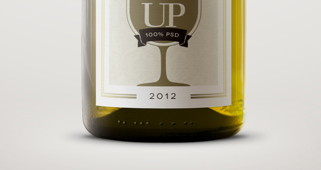 Wine Bottle Mockup PSD