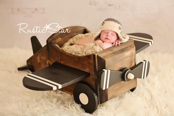 Wooden Airplane Photography Prop