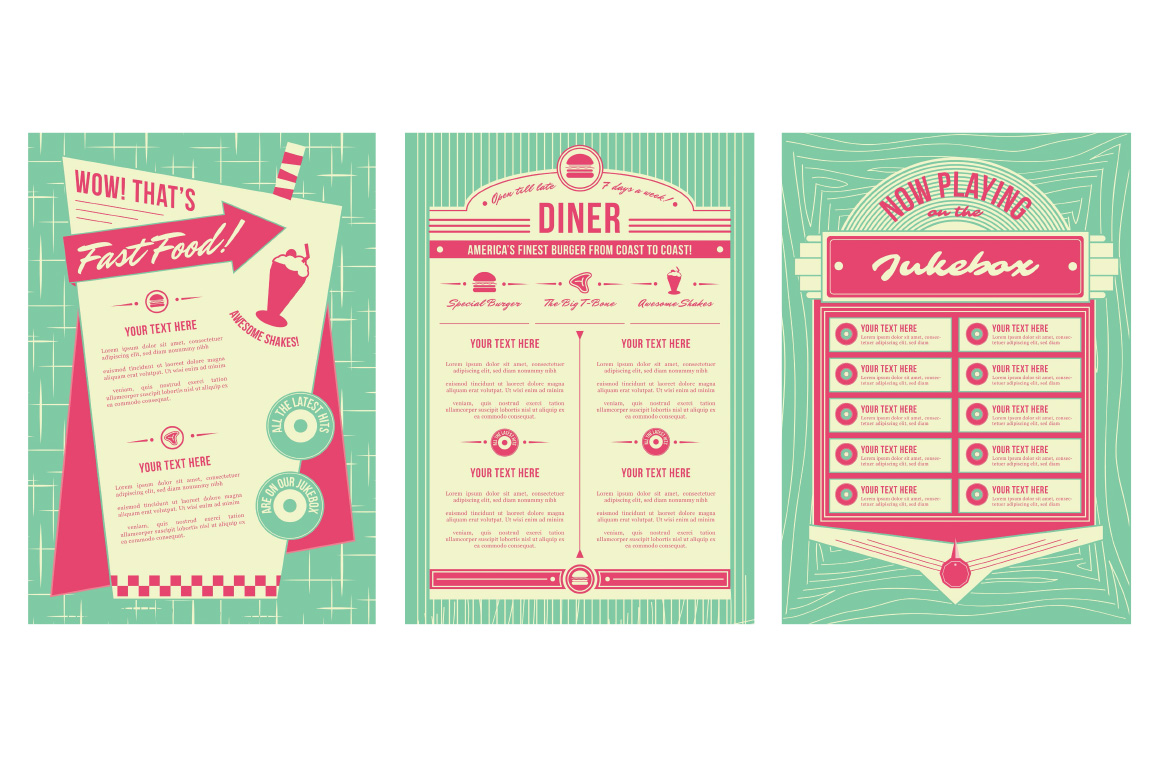 1950s Diner Menu Template