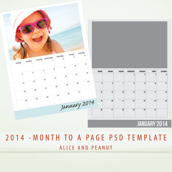 2014 Calendar Template Photoshop