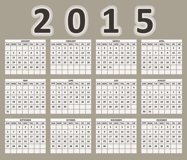 2015 Calendar Printable Design