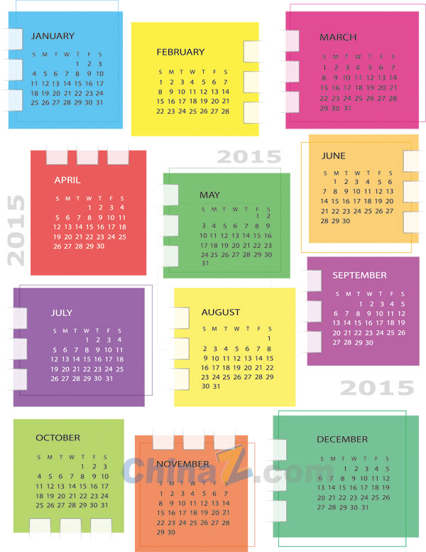 2015 Calendar Vector