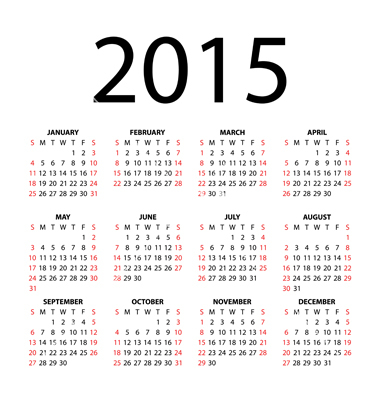2015 Payroll Calendar