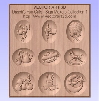 3D CNC Vector Clip Art