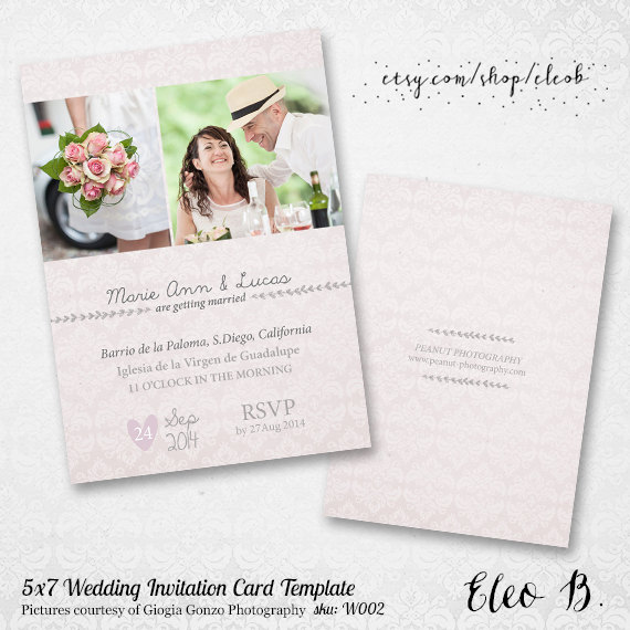 5X7 Wedding Invitation Template