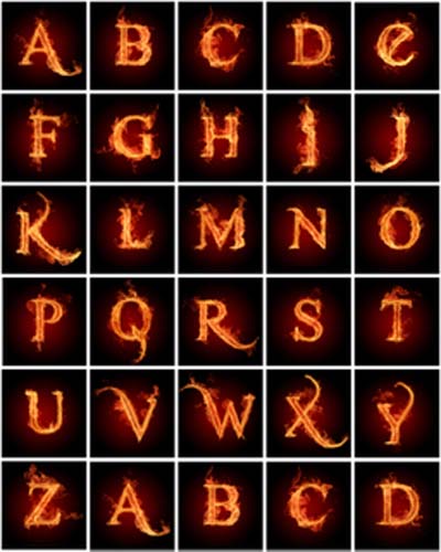 Alphabet Letters On Fire
