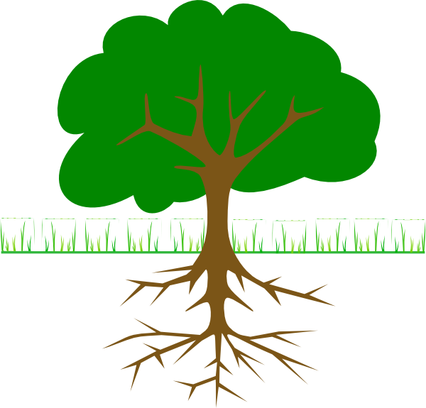 Animated Tree with Roots Clip Art