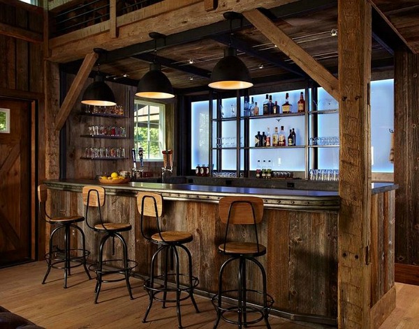 Barn Converted into a Home Bar