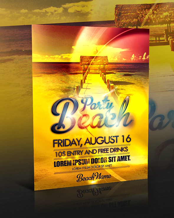 Beach Party Flyer Template