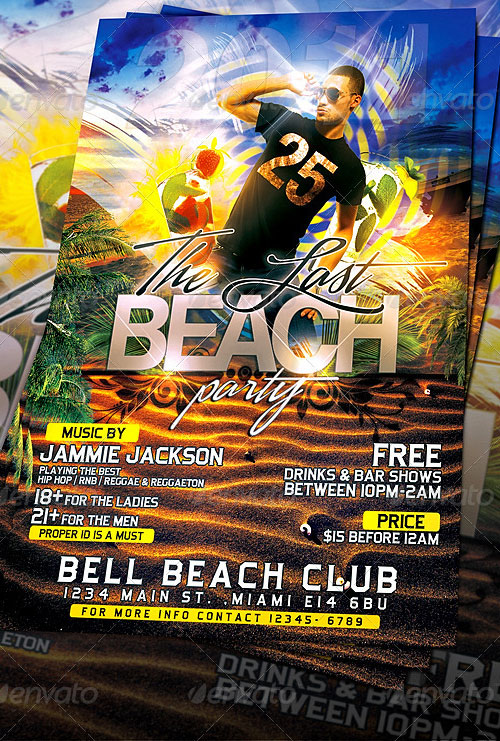 Beach Party Flyer Template