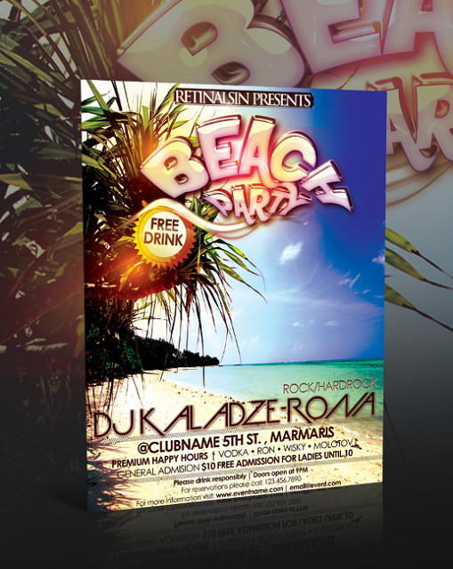 Beach Party Flyer Template