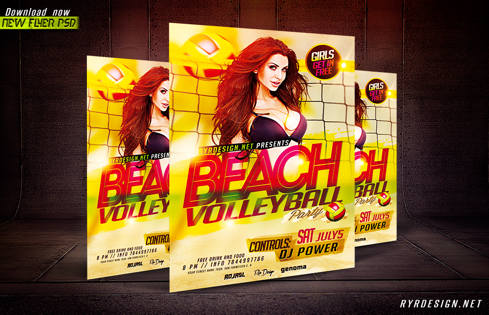 Beach Volleyball Flyer Template