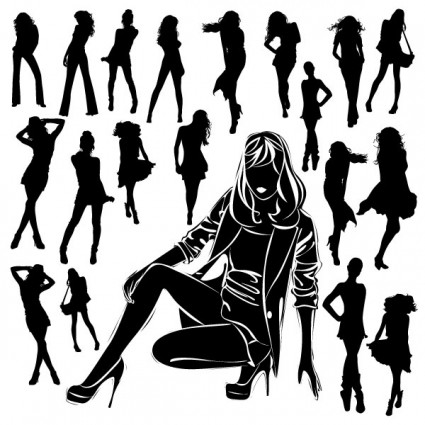 Black and White Woman Silhouettes