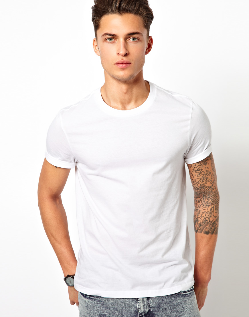 Blank White T-Shirt Male Model