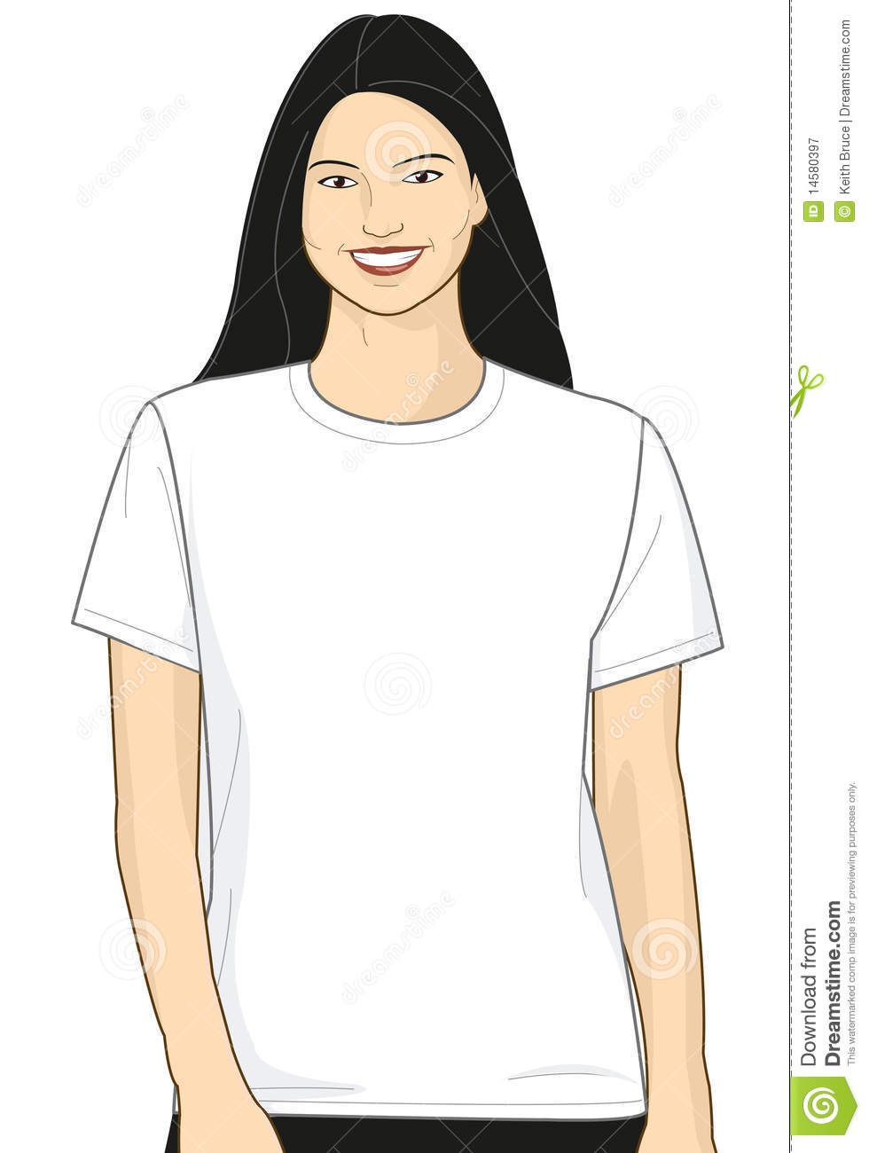 Blank White T-Shirt Model Woman
