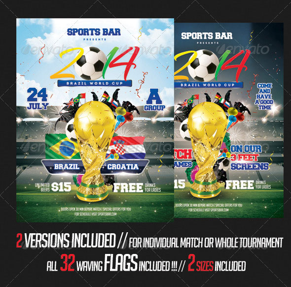 Brazil 2014 Soccer Cup Flyer Template