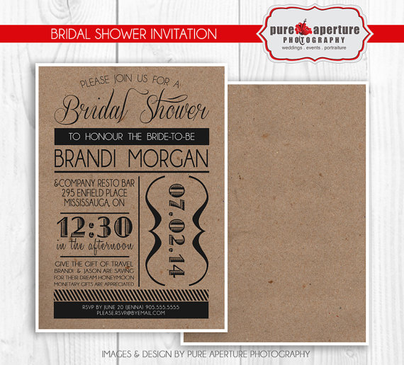 Bridal Shower Postcard Invitations Templates