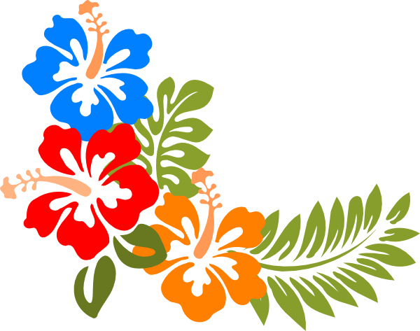 Cartoon Hawaiian Flowers Hibiscus