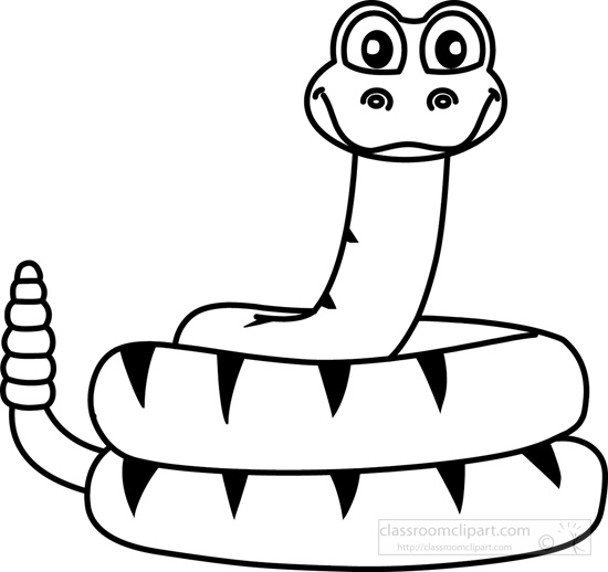 Cartoon Snake Clip Art Black and White