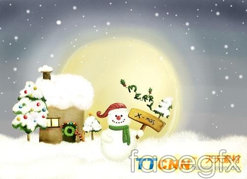 Christmas Snow Globe PSD Template