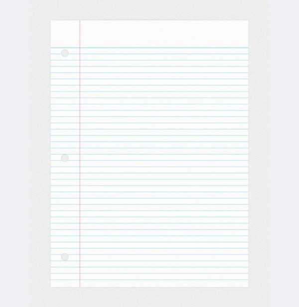 College Ruled Notebook Paper Template