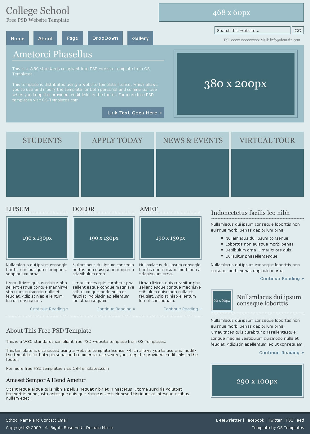 College Website Templates College Website Templates