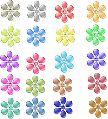 Colorful Flowers and Diamonds