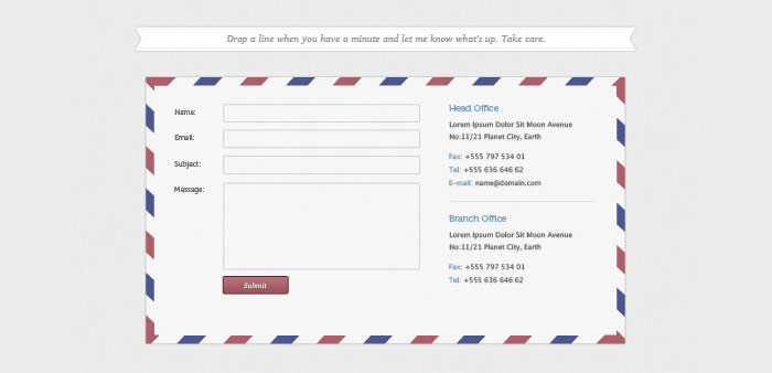 Contact Us Form Template