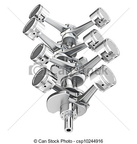 Crankshaft and Pistons Clip Art