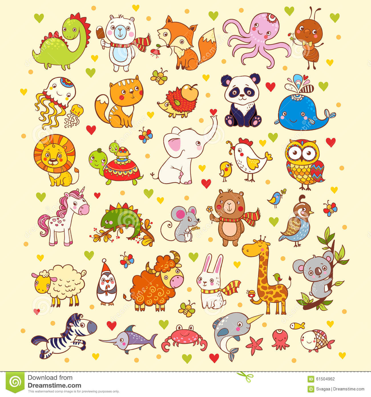 Cute Animal Vector Illustrations