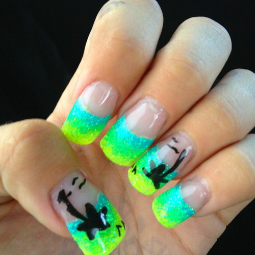 Cute Neon Acrylic Nail Designs