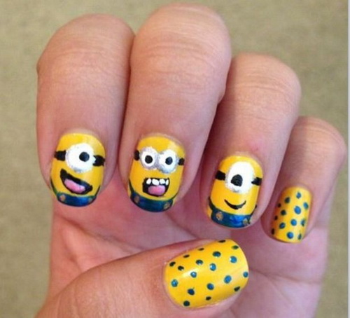 Easy Minion Nails