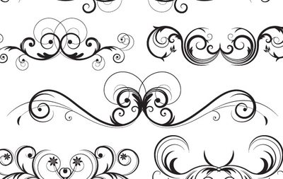 Elegant Swirl Designs Clip Art