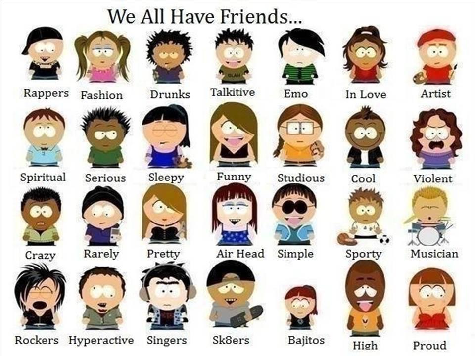 Facebook Friends Cartoon Characters