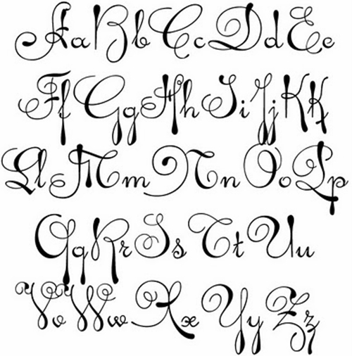 Fancy Cursive Fonts Alphabet Letters