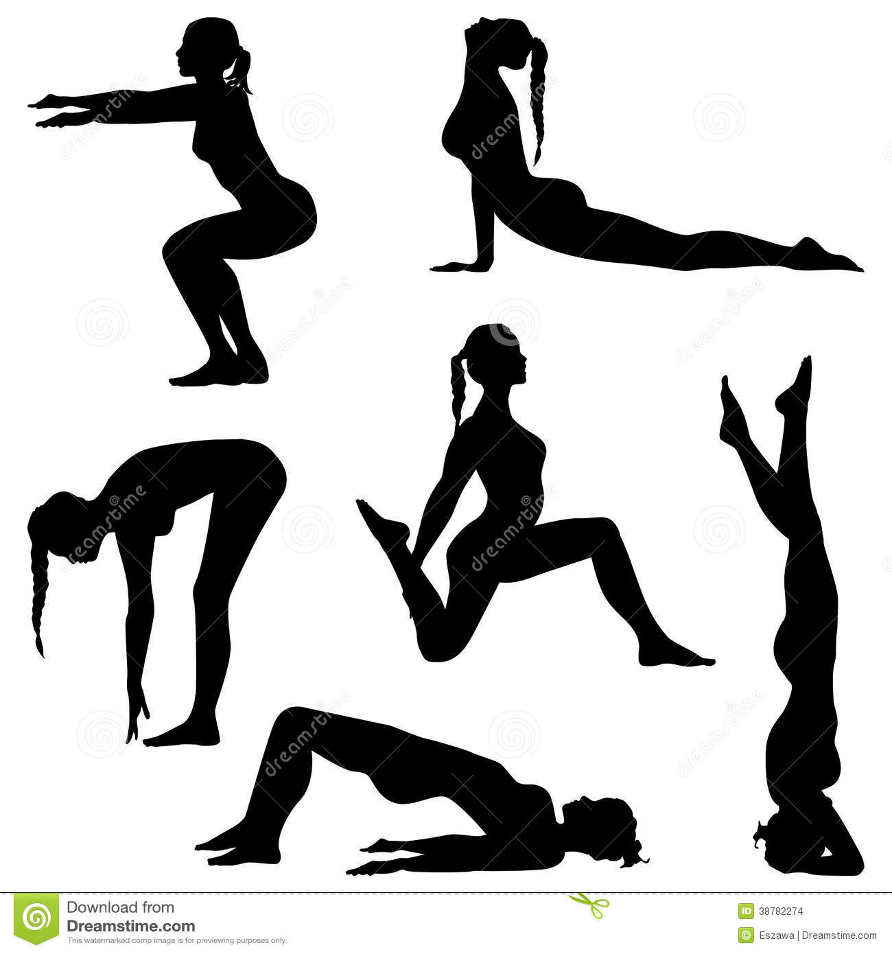 Fitness Girl Silhouette Clip Art