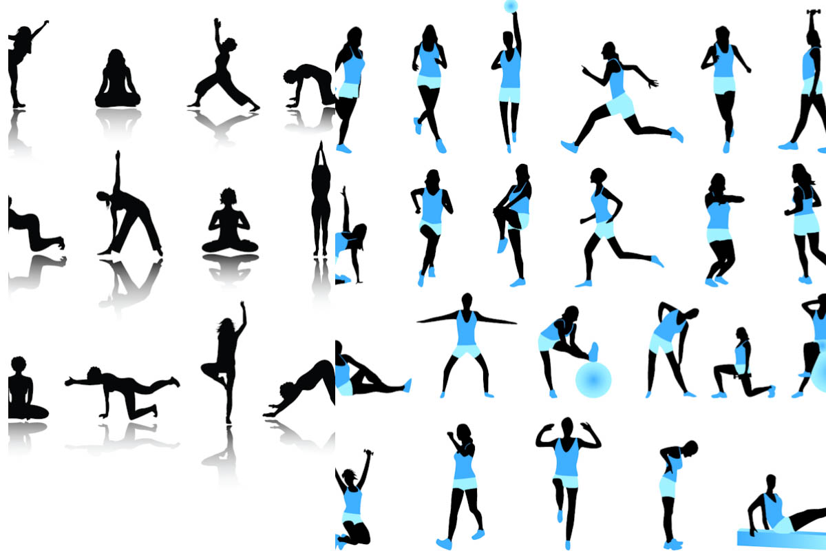 17 Exercise Silhouette Vector Images