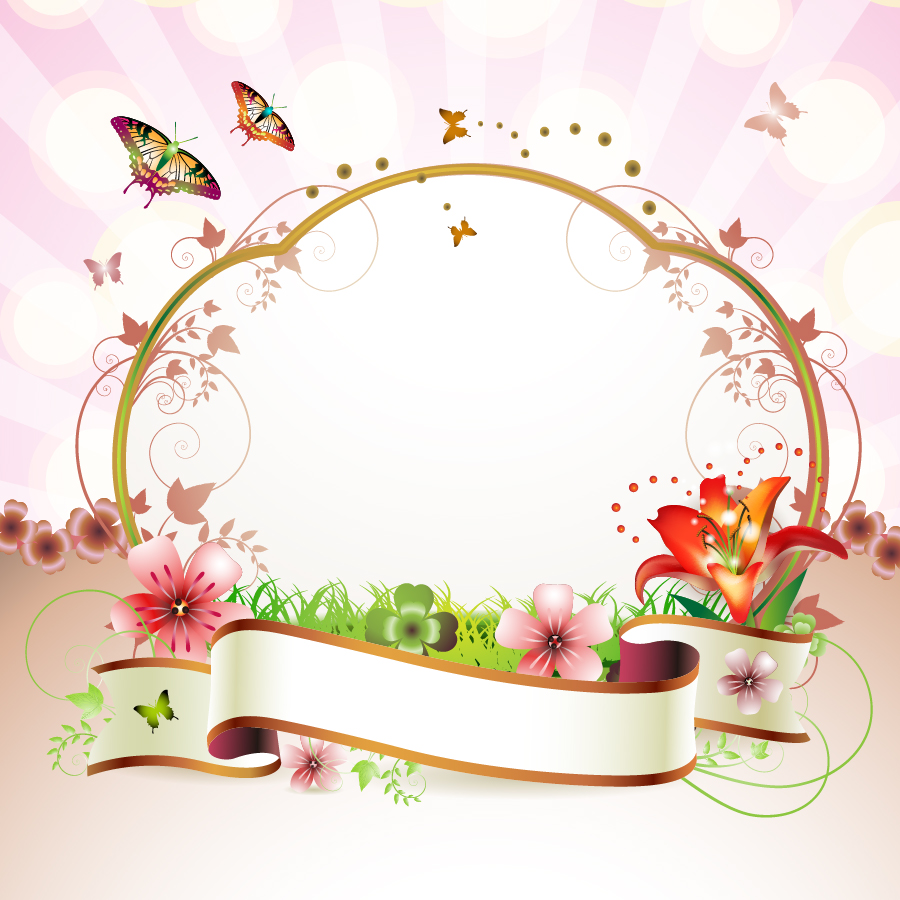 Flower Vector Floral Frame