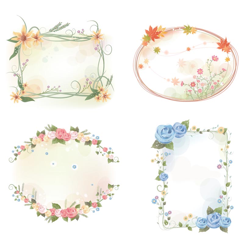 Flower Vector Floral Frame