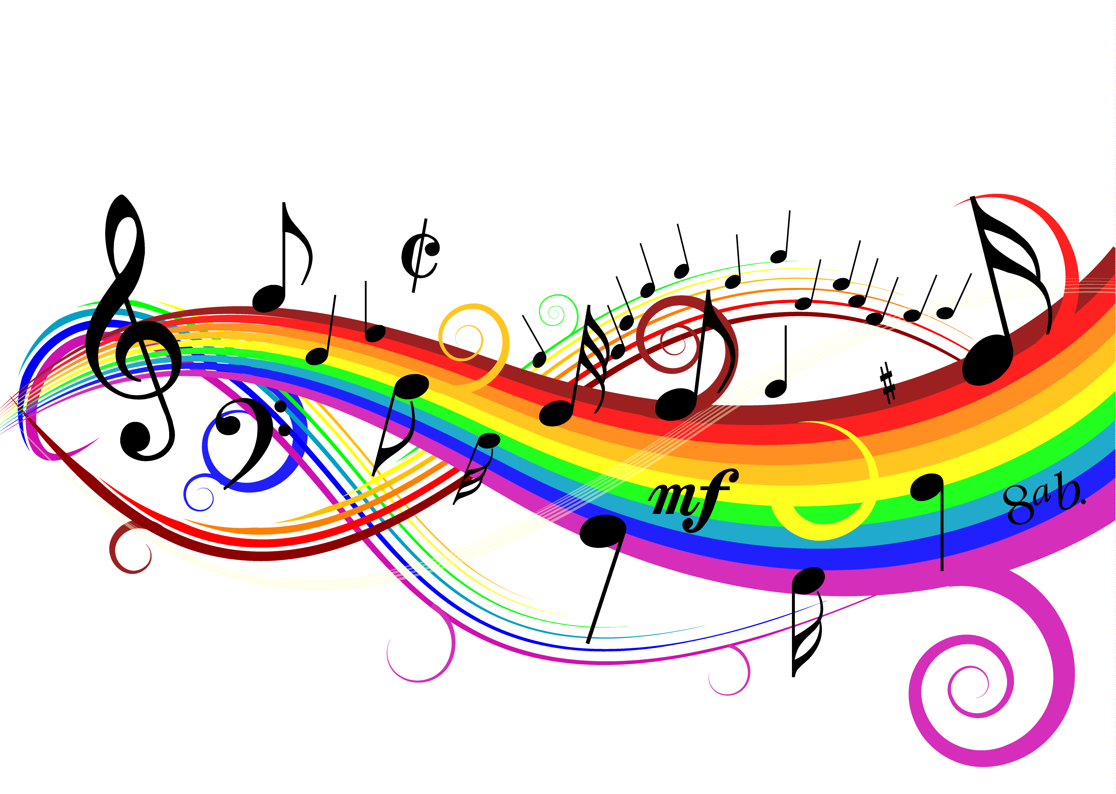 Free Colorful Music Notes Clip Art