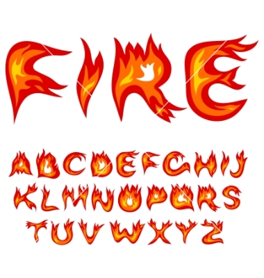 Free Fire Flames Letters Fonts