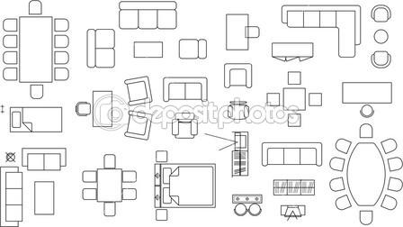 17 Tables And Chairs Vector Plan View Images