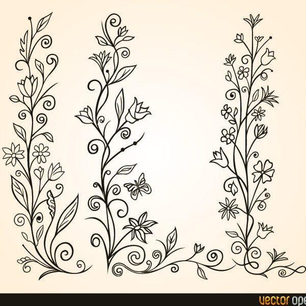 Free Flower Vector Ornaments