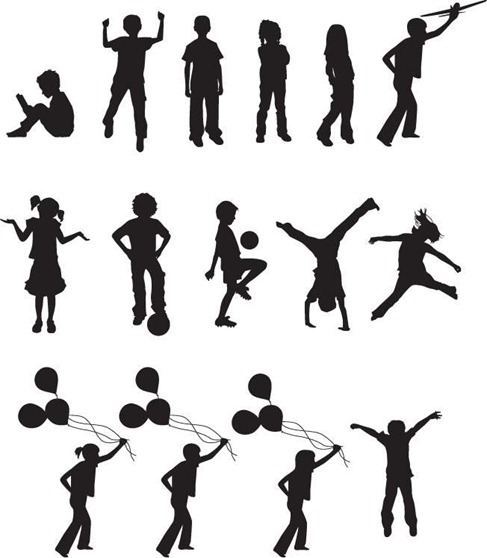 Free Vector Children Silhouettes