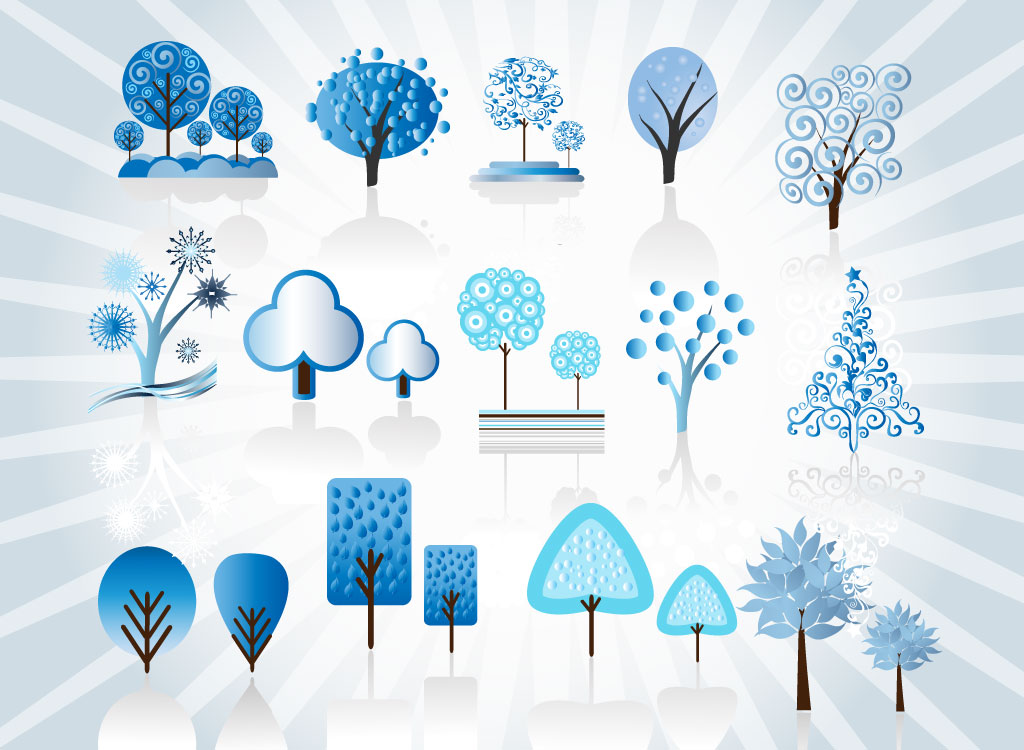 Frozen Tree Clip Art Vector