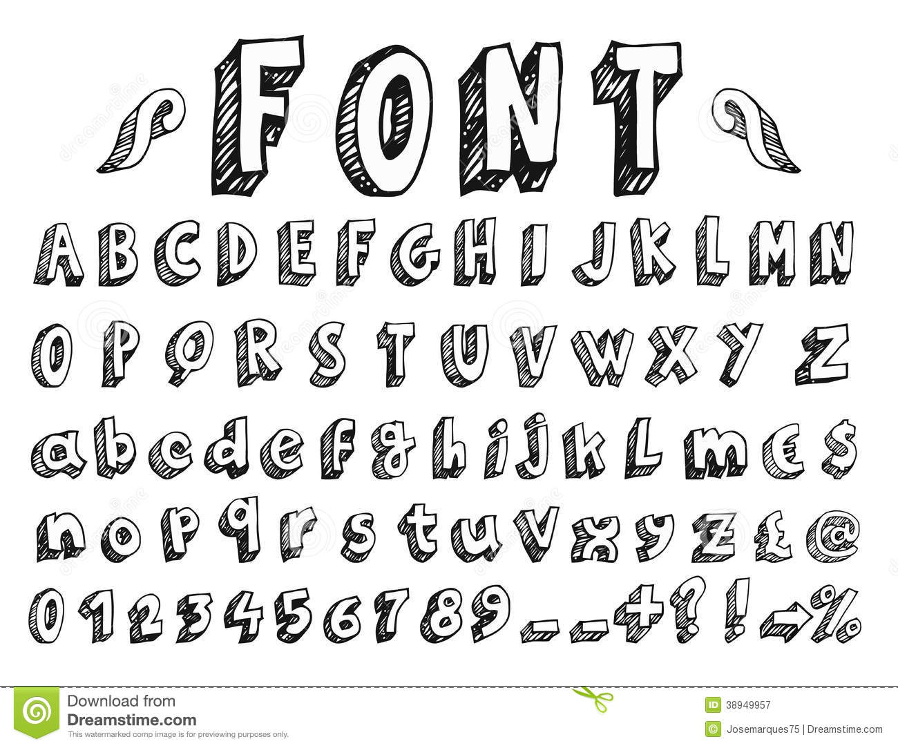 Handwritten Font Alphabet