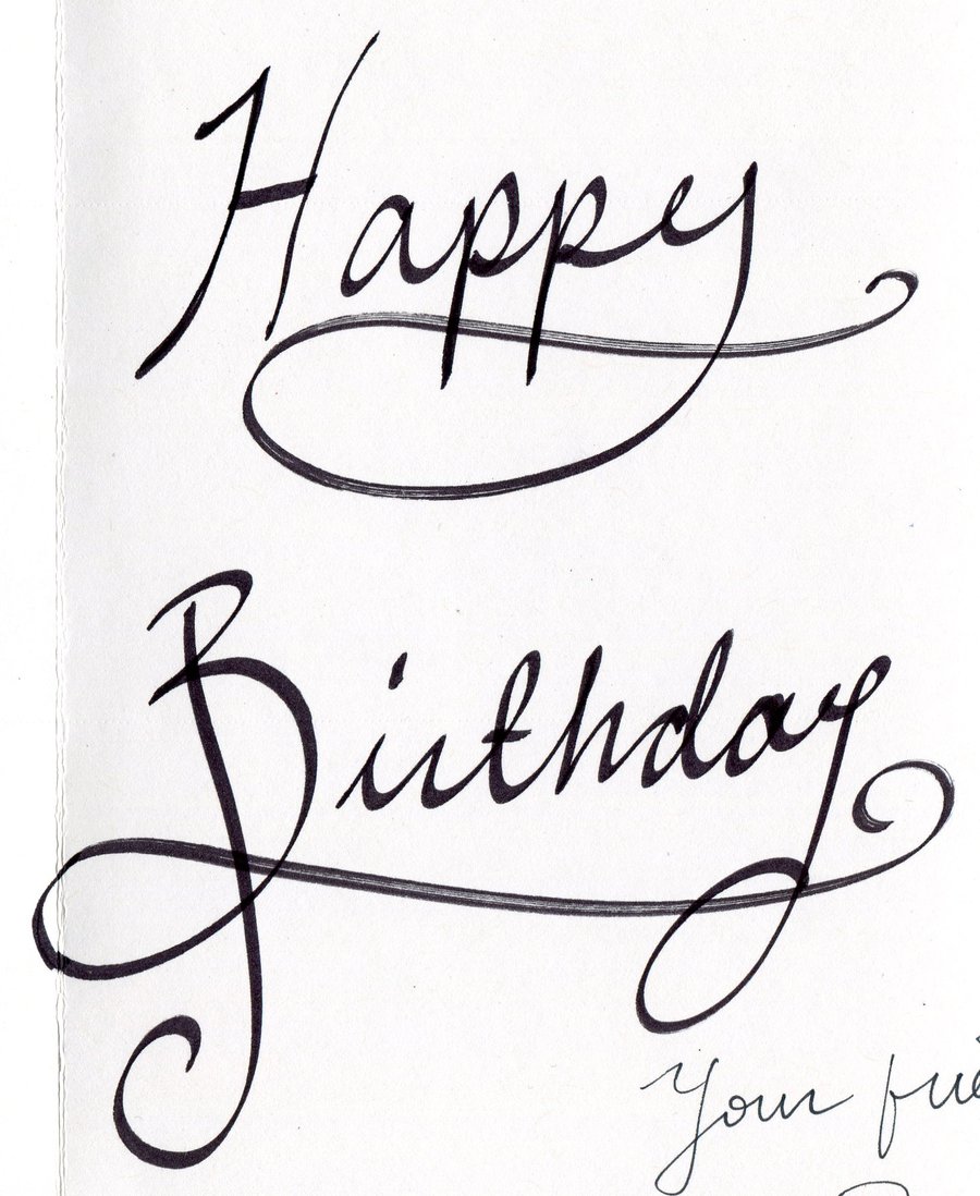 Happy Birthday Calligraphy Writing