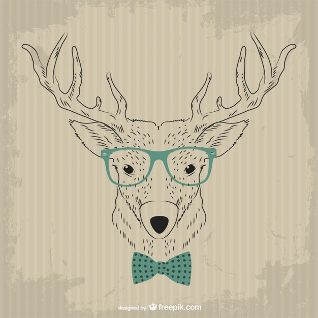 Hipster Deer Vector